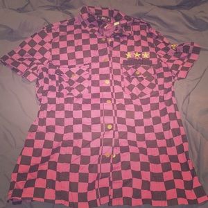 RARE abbey dawn purple checkered button down